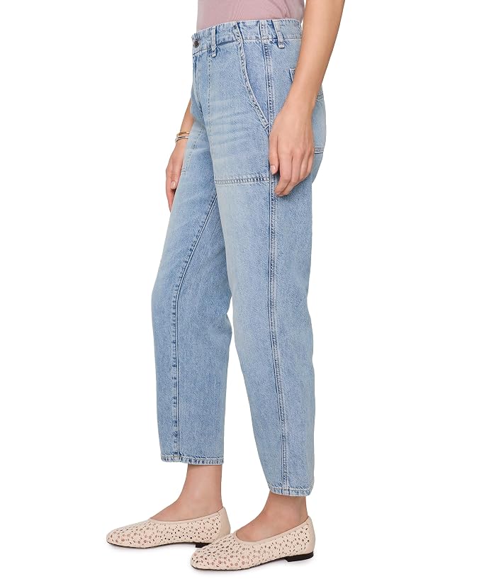 AG Jeans Analeigh Mid-Rise Utility Pants in Wine Garden - Image 3