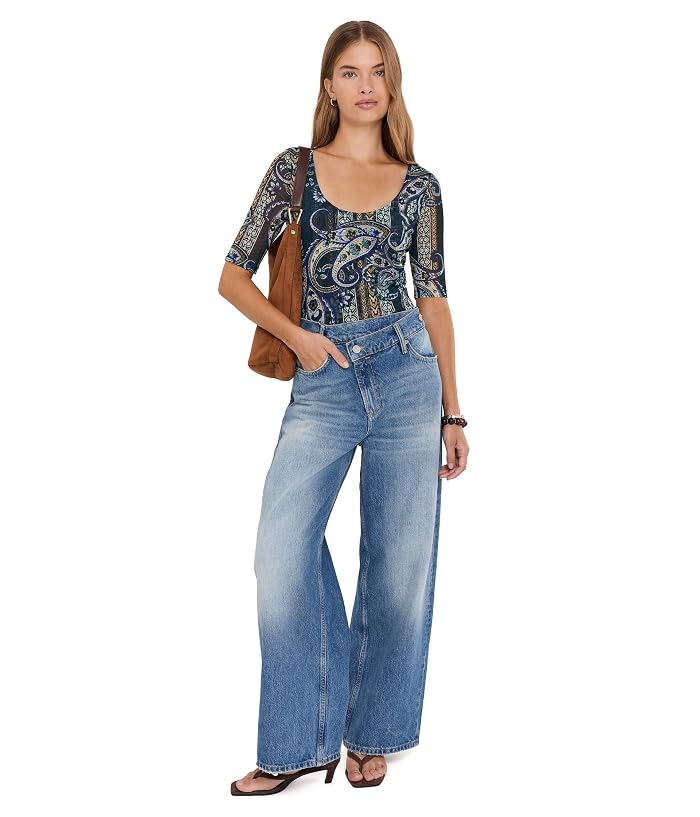 Johnny Was Elbow Sleeve Scoop Neck Mesh Tee - Image 2