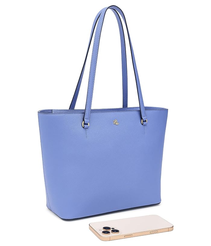 Lauren Ralph Lauren Crosshatch Leather Medium Karly Shopper Tote - Image 3