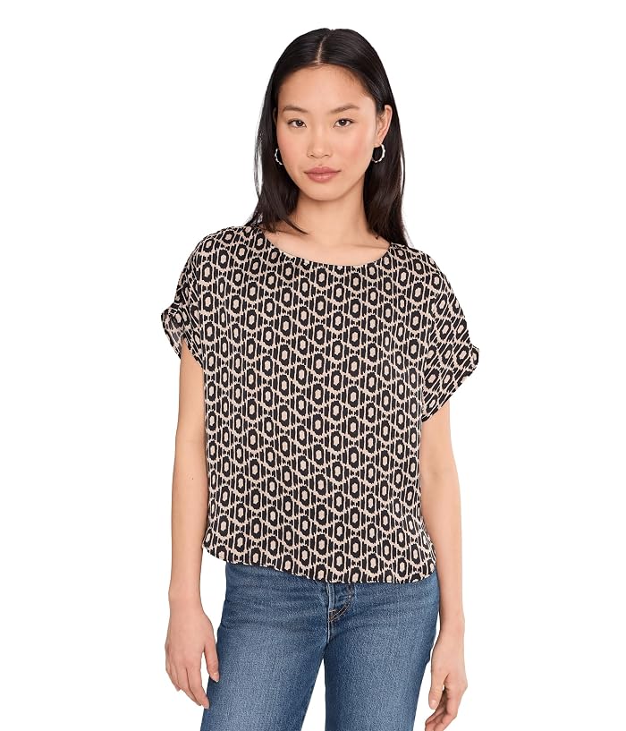 NIC+ZOE Petite Lacy Diamonds Day Gloss Woven Tee