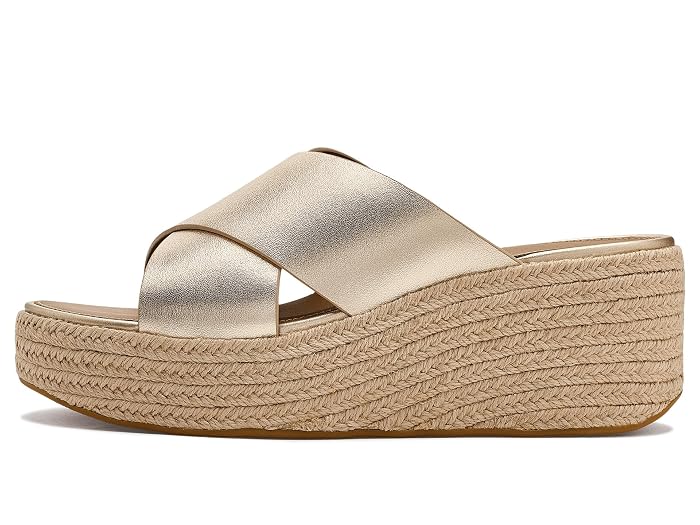 FitFlop Platfforms Espadrille Leather Wedge Cross Slides - Image 3