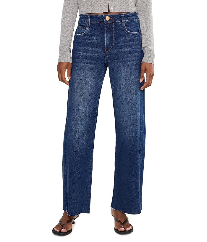 KUT from the Kloth Meg High-Rise Wide Leg Side Panel Raw Hem