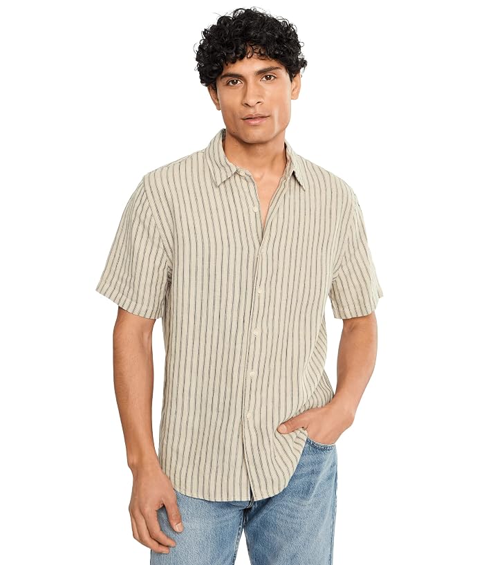 Vince Ballston Stripe Short Sleeve Hemp Shirt