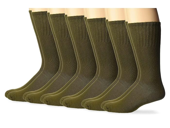 Jefferies Socks Mens Military Uniform All Season Rib Top Crew Boot Socks 6 Pack