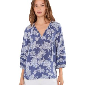 Tommy Bahama Breezy Blooms 3/4 Sleeve Blouse