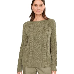 Lauren Ralph Lauren Cable-Knit Cotton Boatneck Sweater