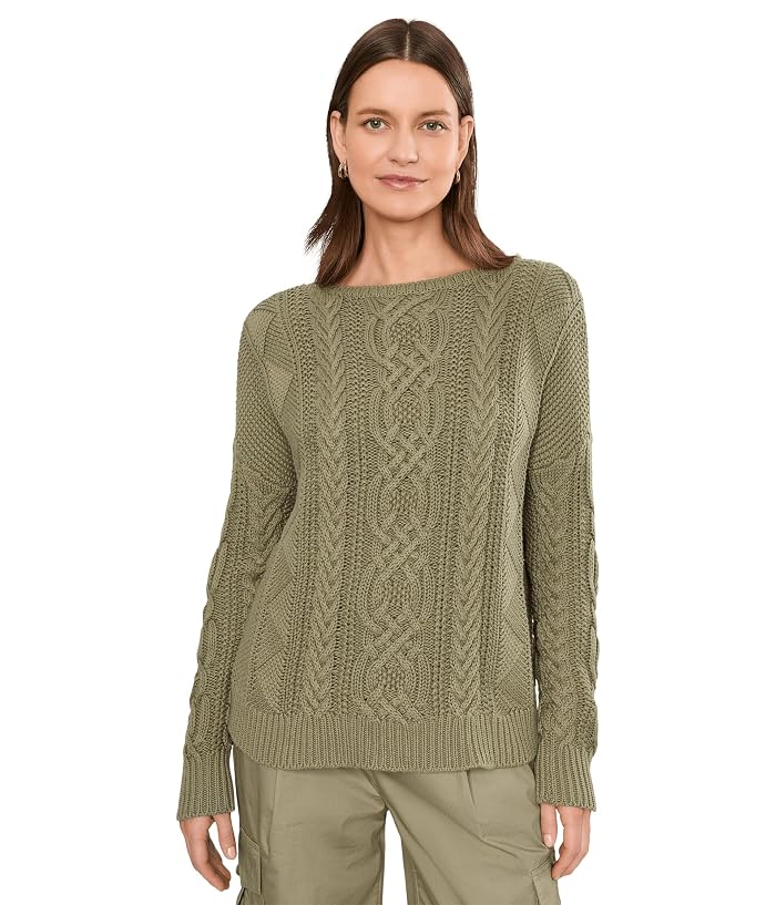 Lauren Ralph Lauren Cable-Knit Cotton Boatneck Sweater