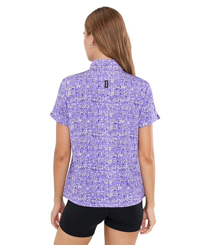 Jamie Sadock Confetti Print Quarter-Zip Top - Image 4
