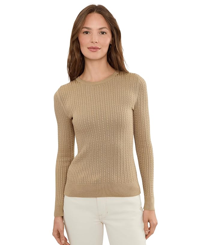 Lauren Ralph Lauren Petite Mini-Cable Crewneck Sweater