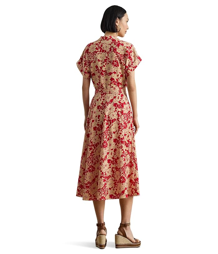 Lauren Ralph Lauren Floral Belted Crepe Dress - Image 3