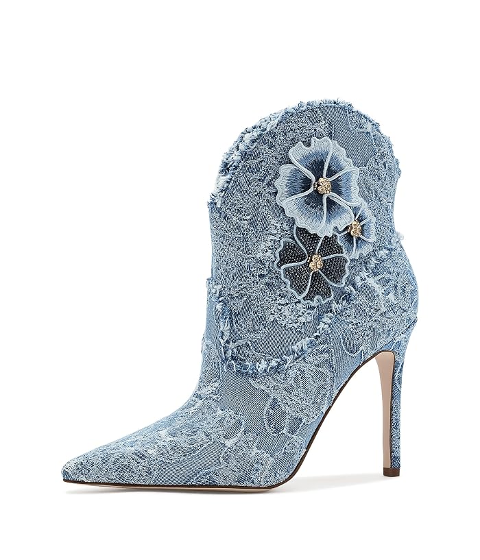 Jessica Simpson Plitee 3D Floral Denim Bootie