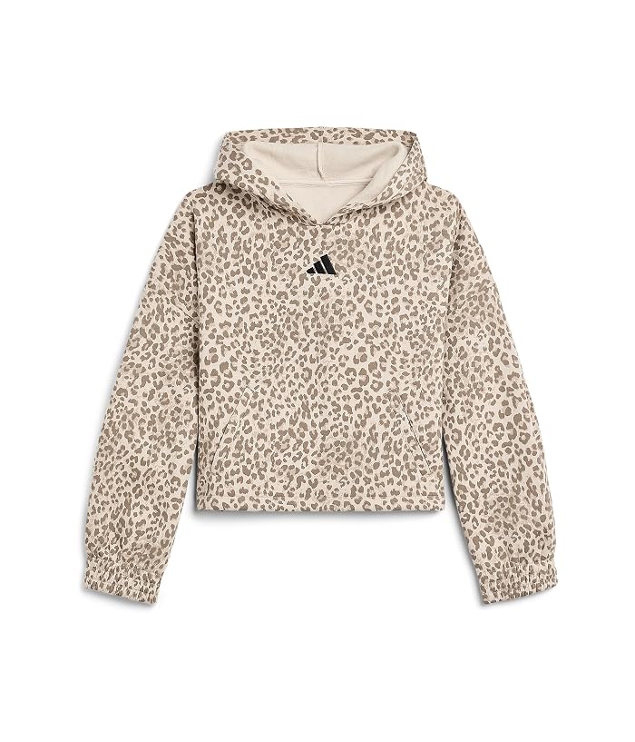 adidas Kids Front Graphic Fleece Hooded Pullover (Big Kid)