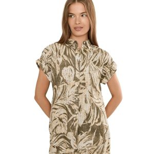 Lauren Ralph Lauren Petite Relaxed Fit Print Short Sleeve Shirt