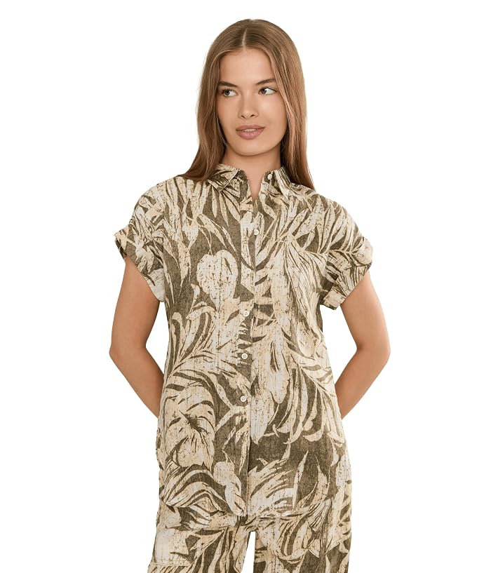 Lauren Ralph Lauren Petite Relaxed Fit Print Short Sleeve Shirt
