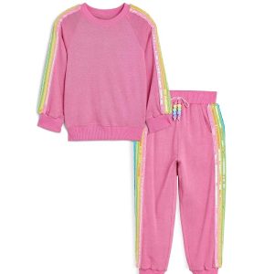 Lola and The Boys Pink Rainbow Sequin Set (Toddler/Little Kid/Big Kid)