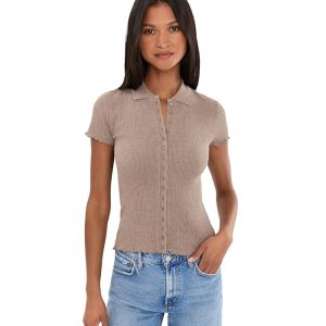 Madewell Cap-Sleeve Button-Front Top
