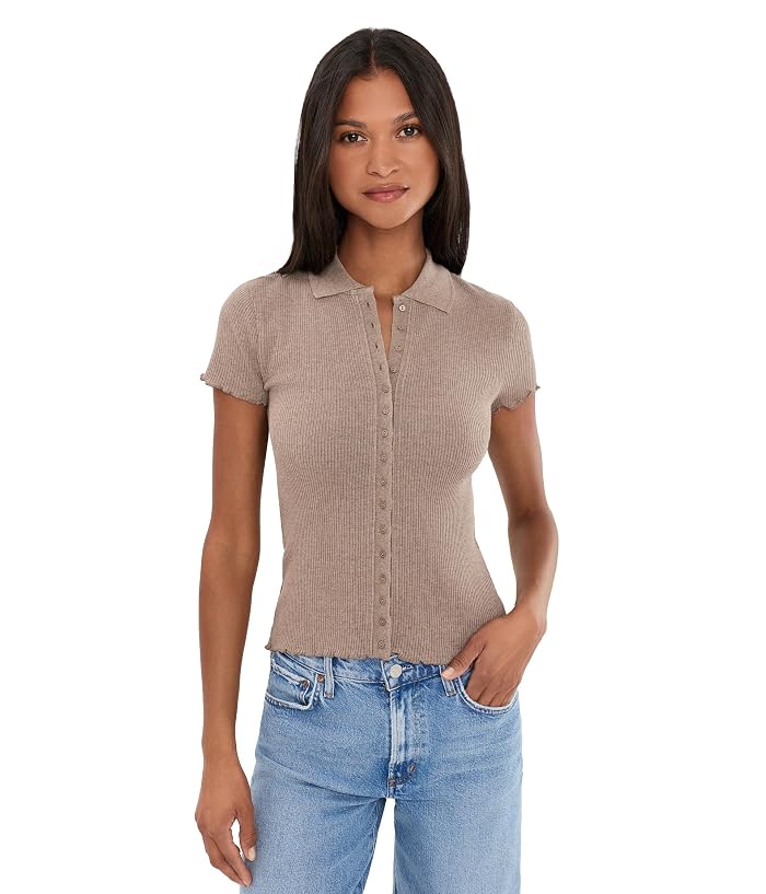 Madewell Cap-Sleeve Button-Front Top