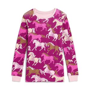 Hatley Kids Galloping Horses Cotton Rib Pajama Set (Toddler/Little Kid/Big Kid)