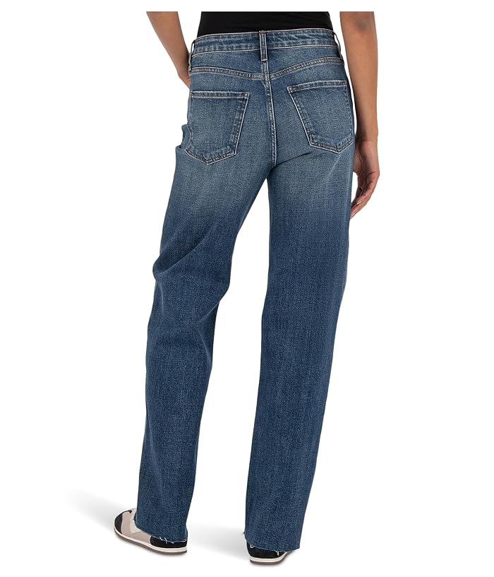 KUT from the Kloth Sienna High-Rise Straight Leg-5 Pockets With Raw Hem In Wise - Image 3
