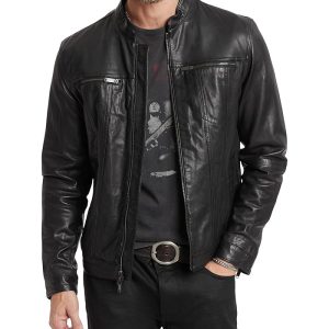 John Varvatos BRANDO BAND COLLAR JACKET