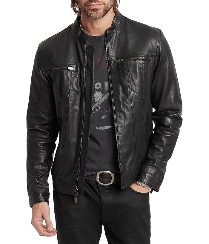 John Varvatos BRANDO BAND COLLAR JACKET