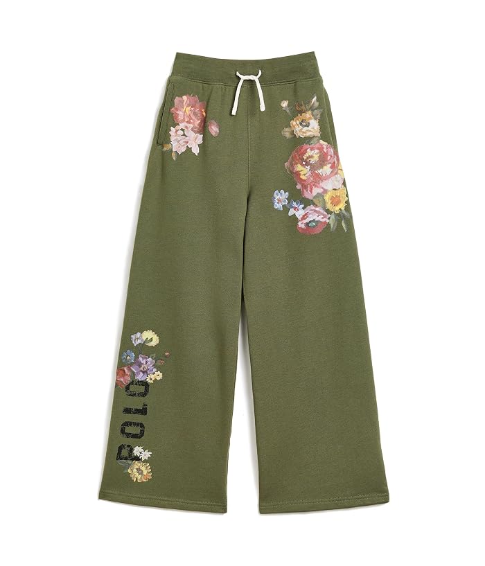 Polo Ralph Lauren Kids Floral Wide-Leg Fleece Sweatpants (Big Kid) - Image 4