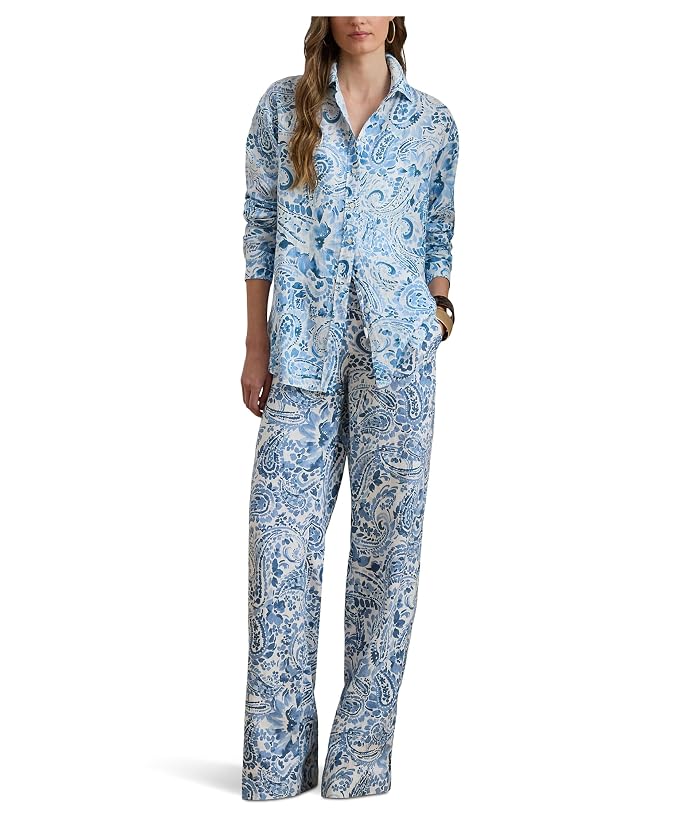 Lauren Ralph Lauren Paisley Linen Wide-Leg Pants - Image 2