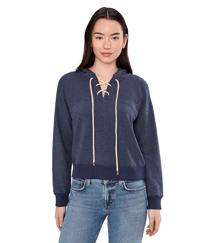 Mod-o-doc Long Sleeve Lace-Up Henley Hoodie
