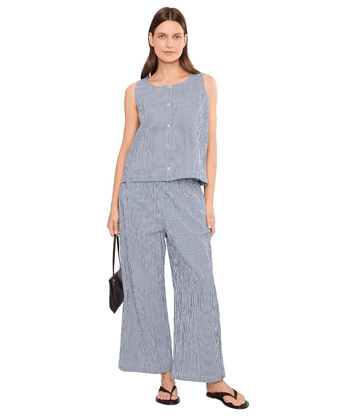 Eileen Fisher Organic Cotton Pucker Check Scoop Neck Vest - Image 2