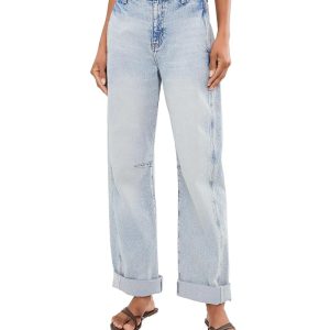 AG Jeans Mercer High-Rise Cuffed Barrel Jeans in Highway 29