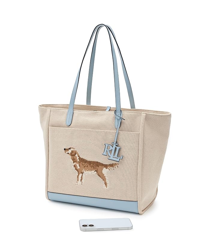 Lauren Ralph Lauren Dog-Embroidered Large Cameryn Tote Bag - Image 3