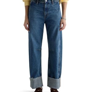 AG Jeans Mercer High-Rise Cuffed Barrel Jeans in 11 Years Enrich