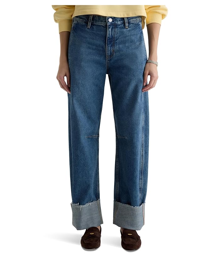 AG Jeans Mercer High-Rise Cuffed Barrel Jeans in 11 Years Enrich