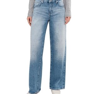 AG Jeans Adria Low Rise Baggy Wide Leg in Stockholm Snowdrift