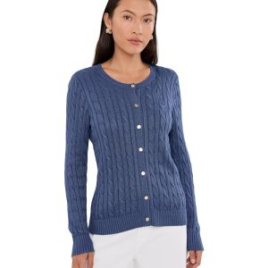 Lauren Ralph Lauren Petite Cable-Knit Cotton-Blend Cardigan