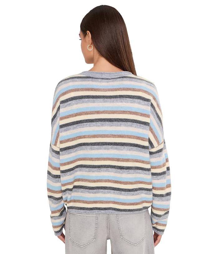 CeCe Multi Striped Rollneck Cardigan - Image 4