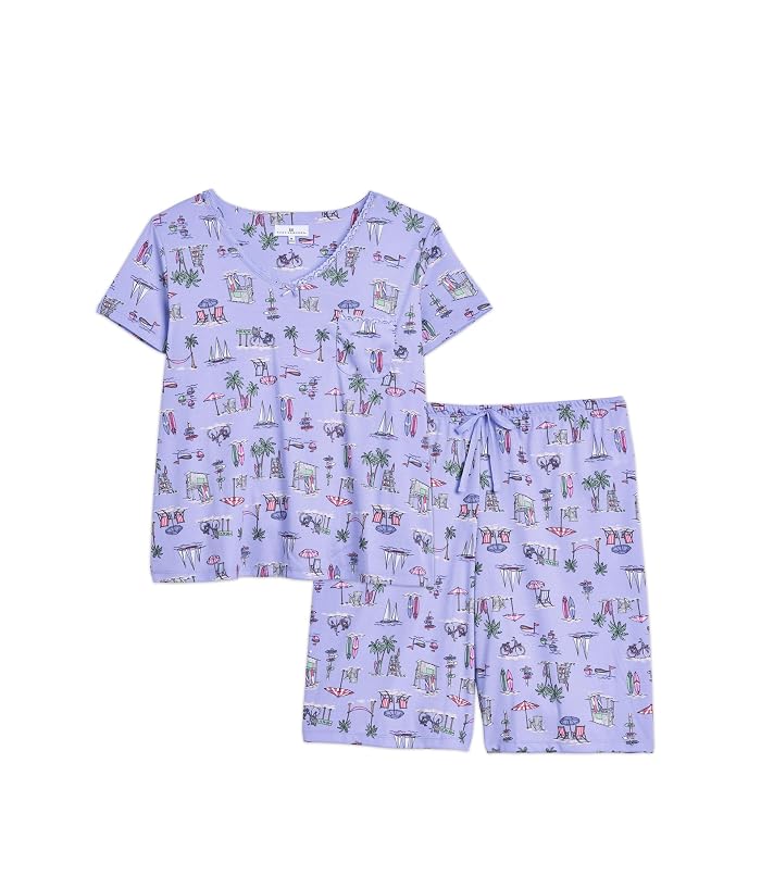 Karen Neuburger Plus Size V-Neck Tee & Bermuda Shorts Pajama Set
