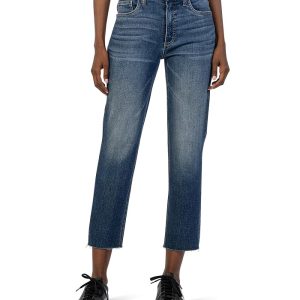KUT from the Kloth Rachael High-Rise Fab Ab Mom Raw Hem In Explore