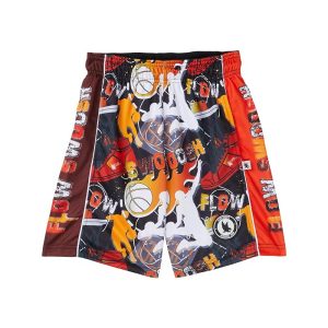 FLOW SOCIETY Boys Flow Swoosh Black & Red Attack Shorts (Little Kid/Big Kid)