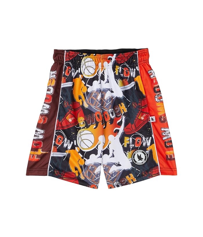 FLOW SOCIETY Boys Flow Swoosh Black & Red Attack Shorts (Little Kid/Big Kid)