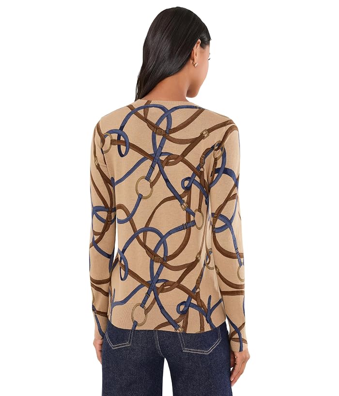 Lauren Ralph Lauren Belting-Print Cotton-Modal Sweater - Image 4