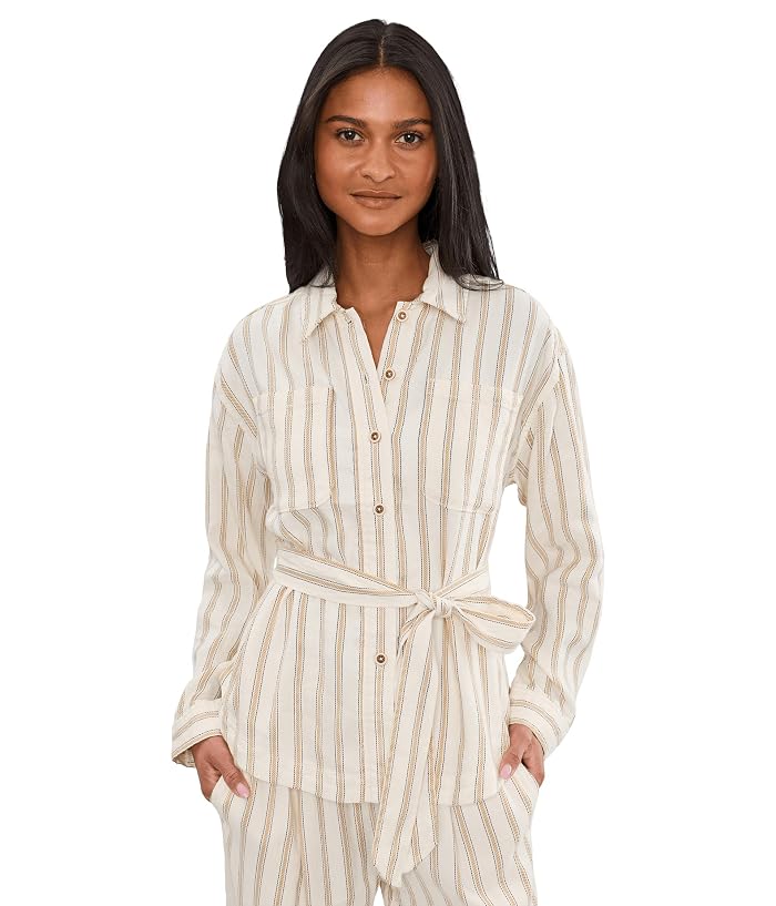 Liverpool Los Angeles Petite Belted Stripe Shacket