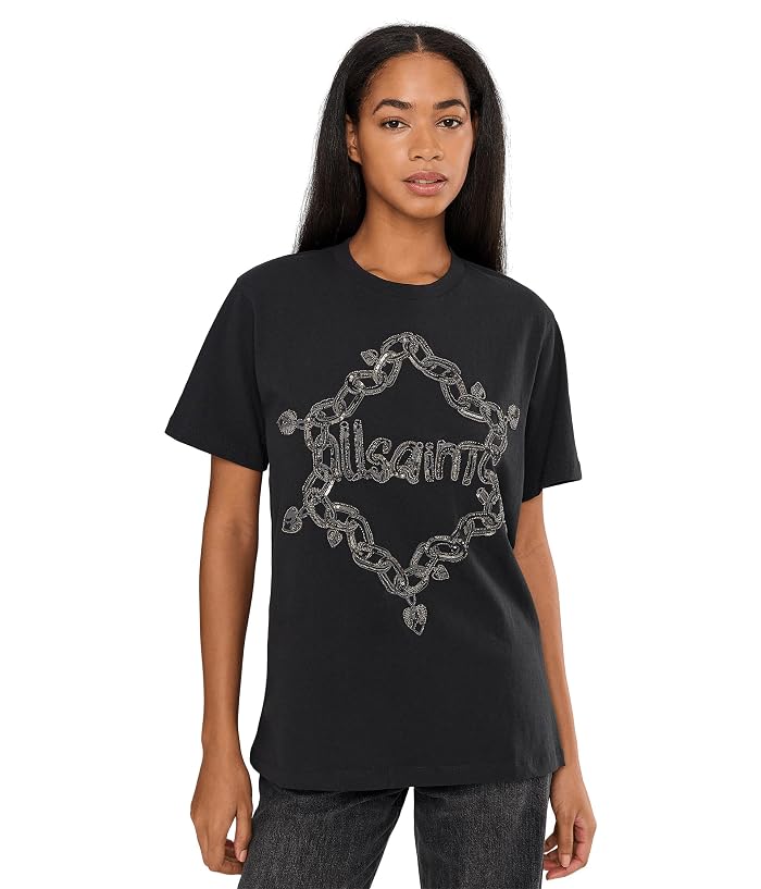 AllSaints Drip Emb Bf Tee