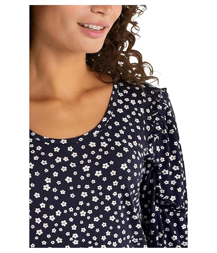 Liverpool Los Angeles Mid-length Ruffle Sleeve Scoop Neck Knit Top - Image 3