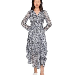Vince Camuto V-Neck Tie Waist Maxi Dress