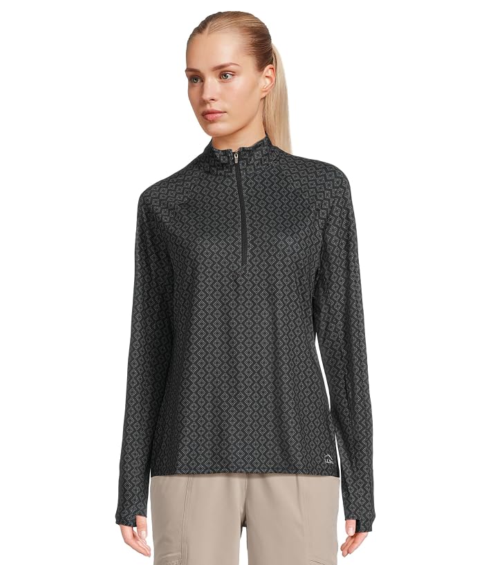 L.L.Bean Access Trail Quarter Zip Pullover Print