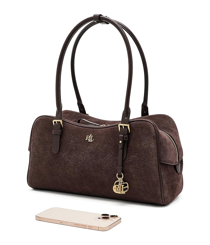 Lauren Ralph Lauren Suede Large Marcy Zip Satchel - Image 3