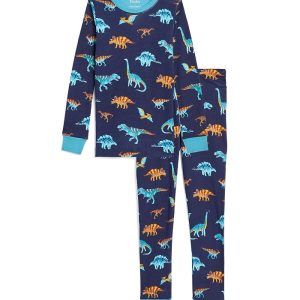 Hatley Kids Colourful Dinos Cotton Rib Pajama Set (Toddler/Little Kid/Big Kid)