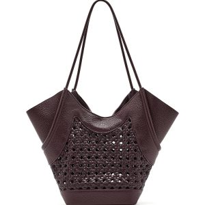 JW PEI Maribel Woven Panel Tote Bag