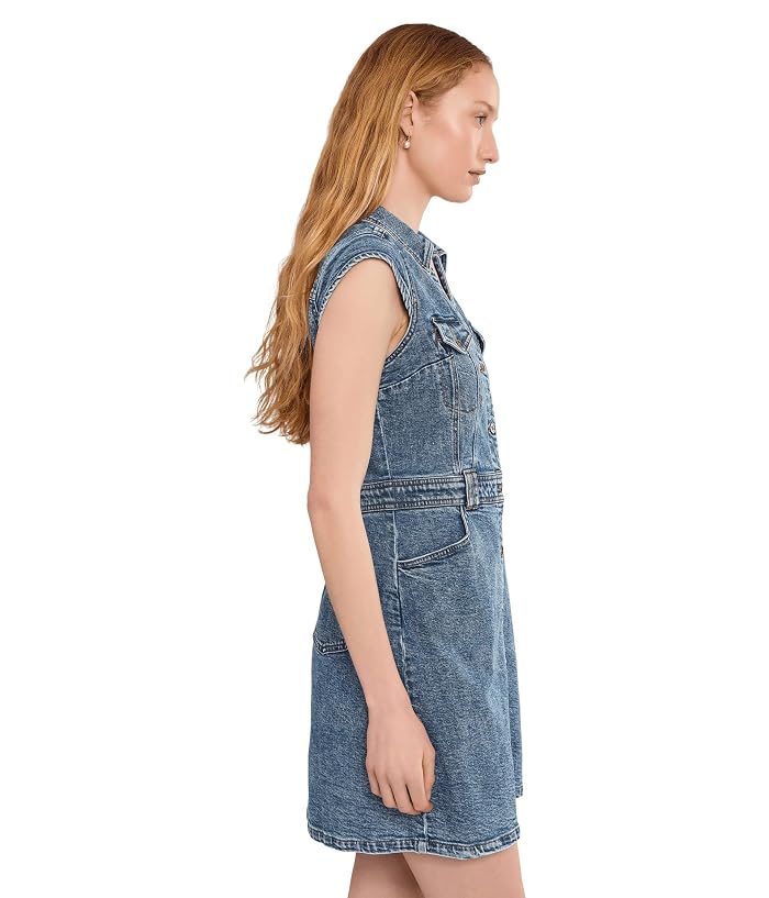 KUT from the Kloth Ruth- Denim Front Dress With Flared Sleeve - Image 3